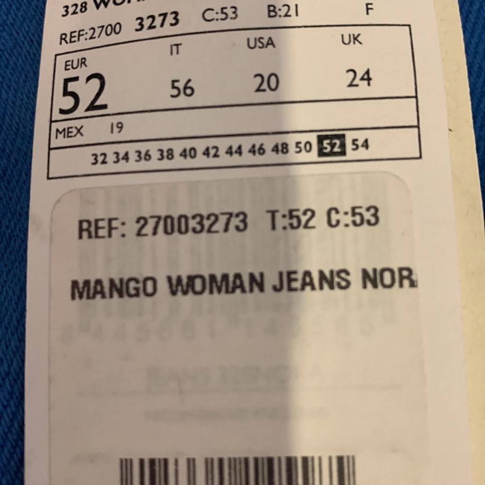 Women Mango Nora Button Fly Wide Leg Flared High Rise Jeans Blue 20 NWT - Picture 10 of 10